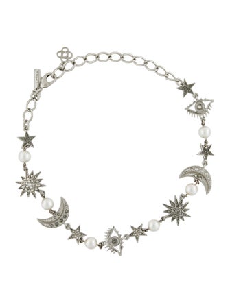 Oscar de la Renta Faux Pearl & Crystal Collar Necklace