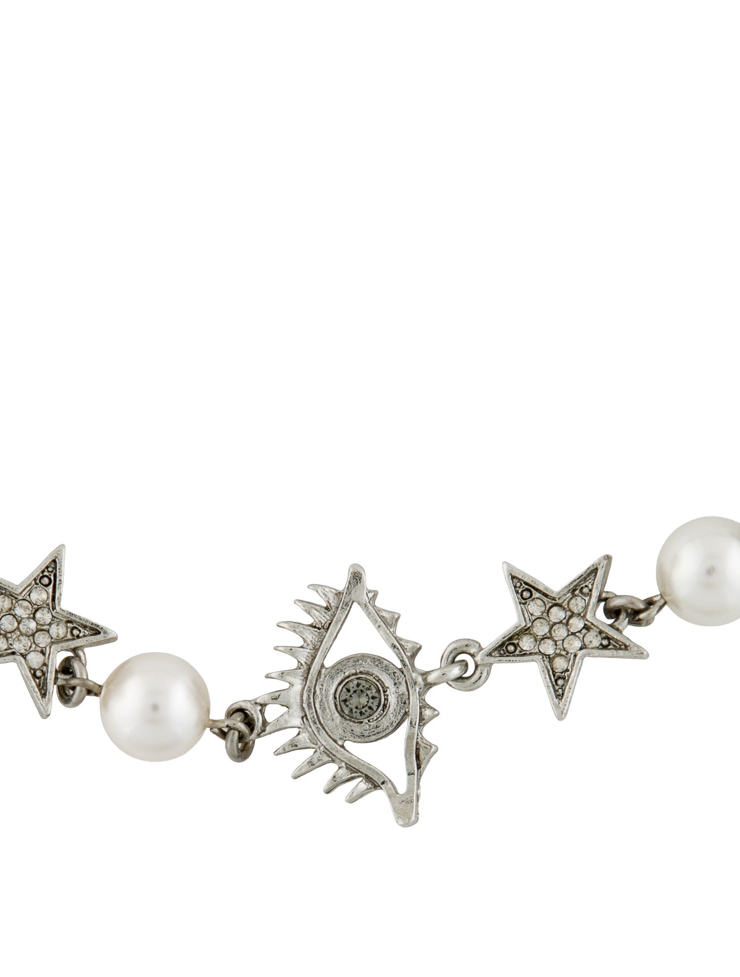 Oscar de la Renta Faux Pearl & Crystal Collar Necklace