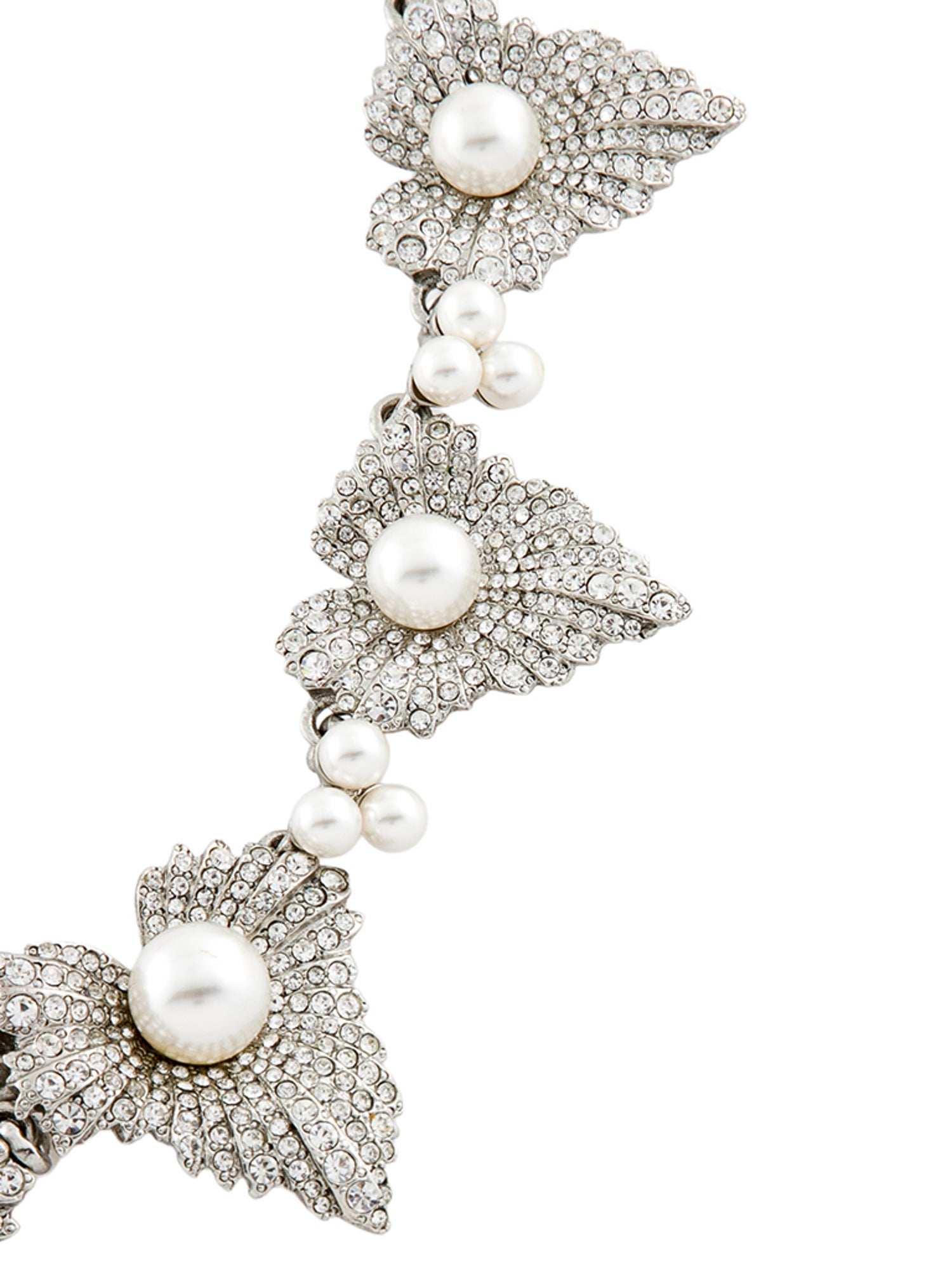 Oscar de la Renta Faux Pearl & Crystal Collar Necklace
