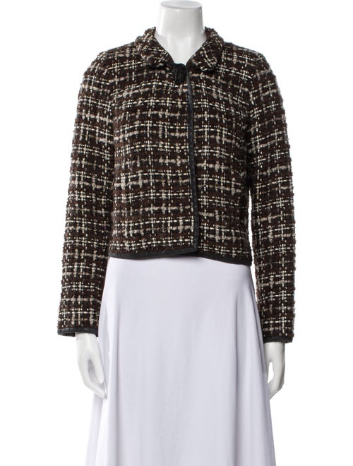 Oscar de la Renta Virgin Wool Tweed Pattern Evening Jacket