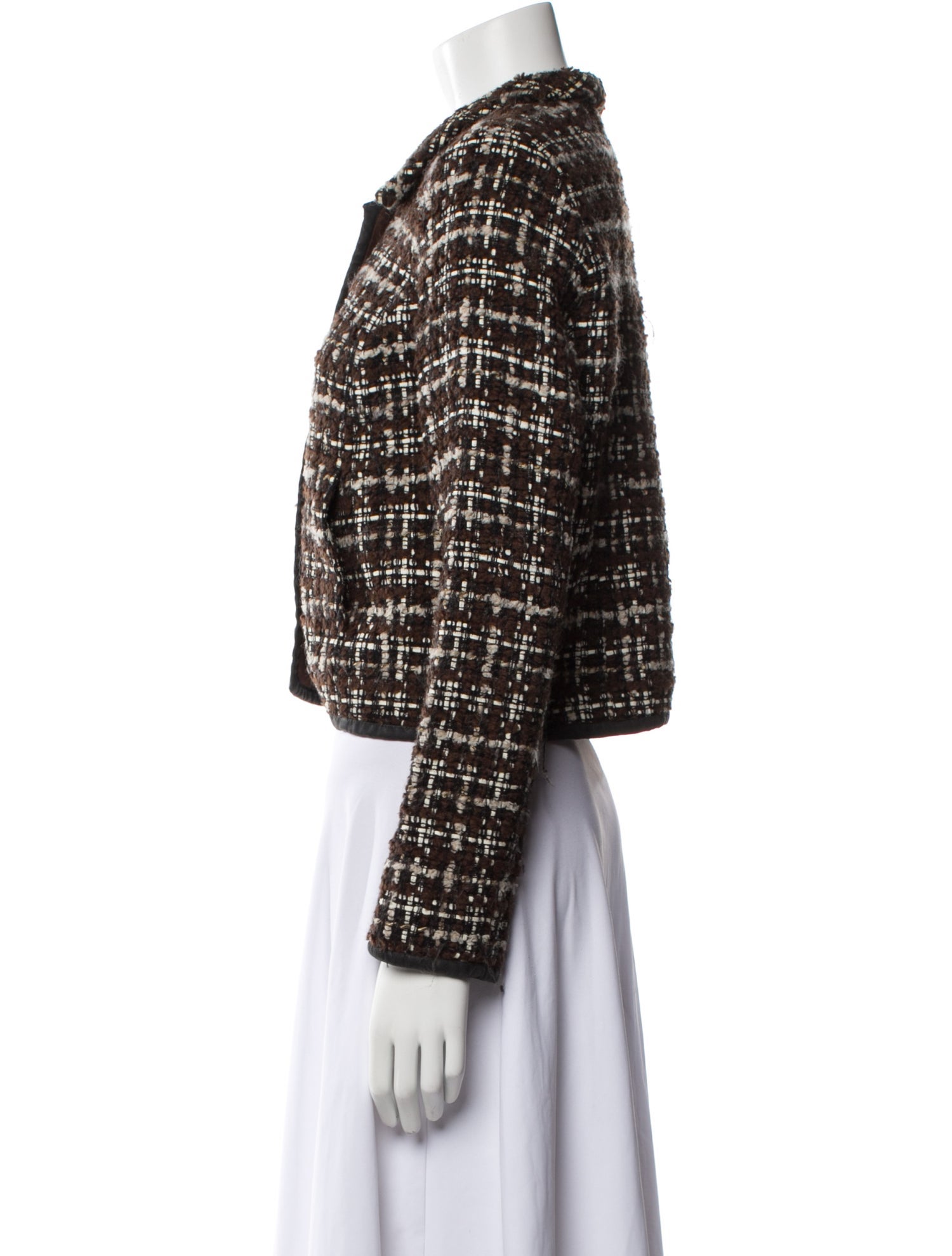 Oscar de la Renta Virgin Wool Tweed Pattern Evening Jacket