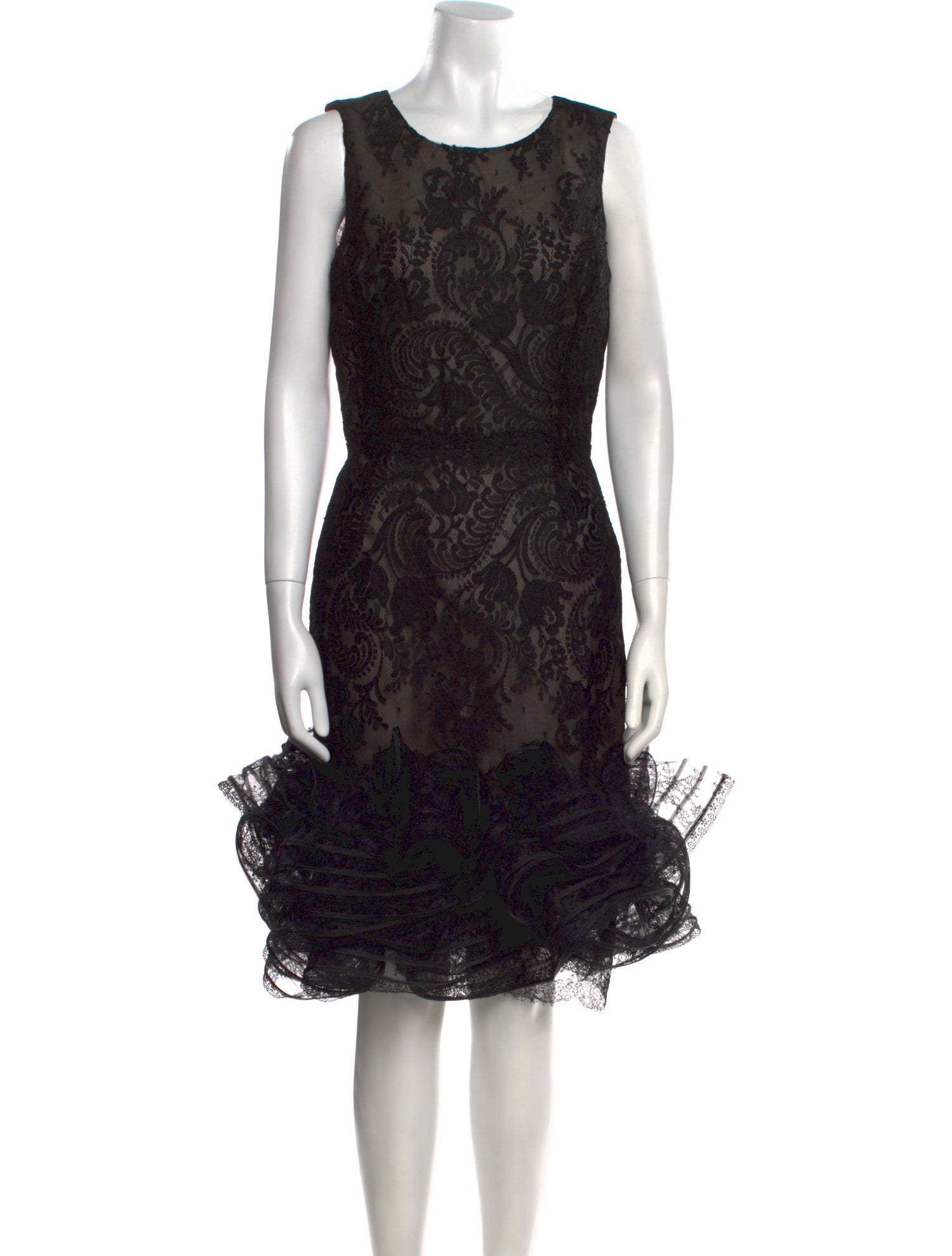 Oscar de la Renta Lace Knee-Length Dress