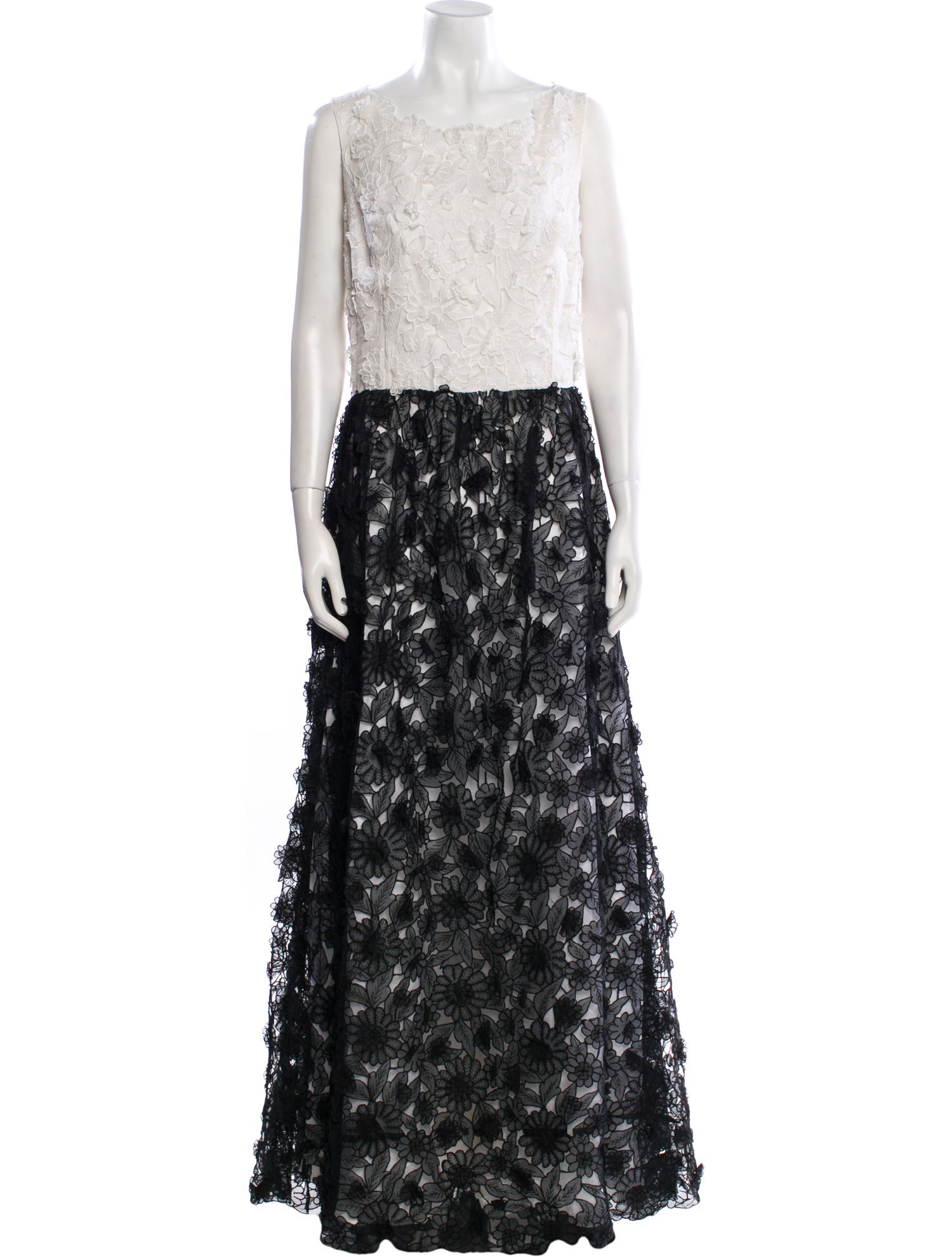 Oscar de la Renta Lace Pattern Long Dress