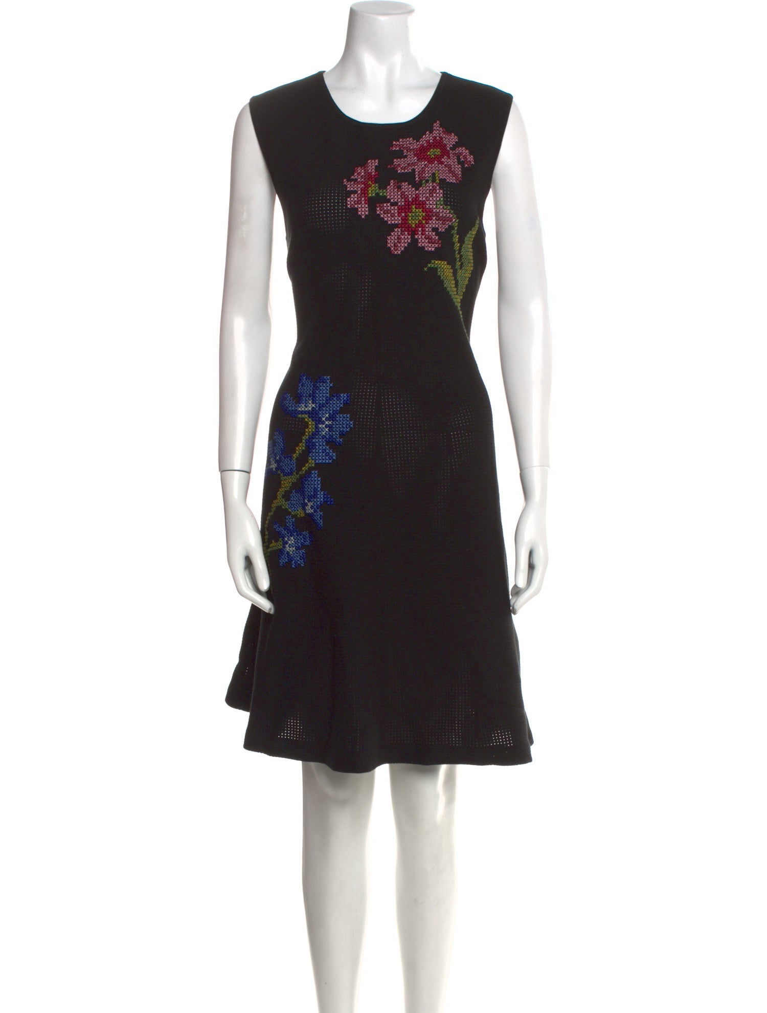 Oscar de la Renta Floral Print Knee-Length Dress
