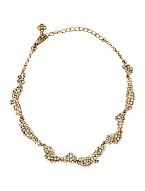 Oscar de la Renta Faux Pearl Station Necklace