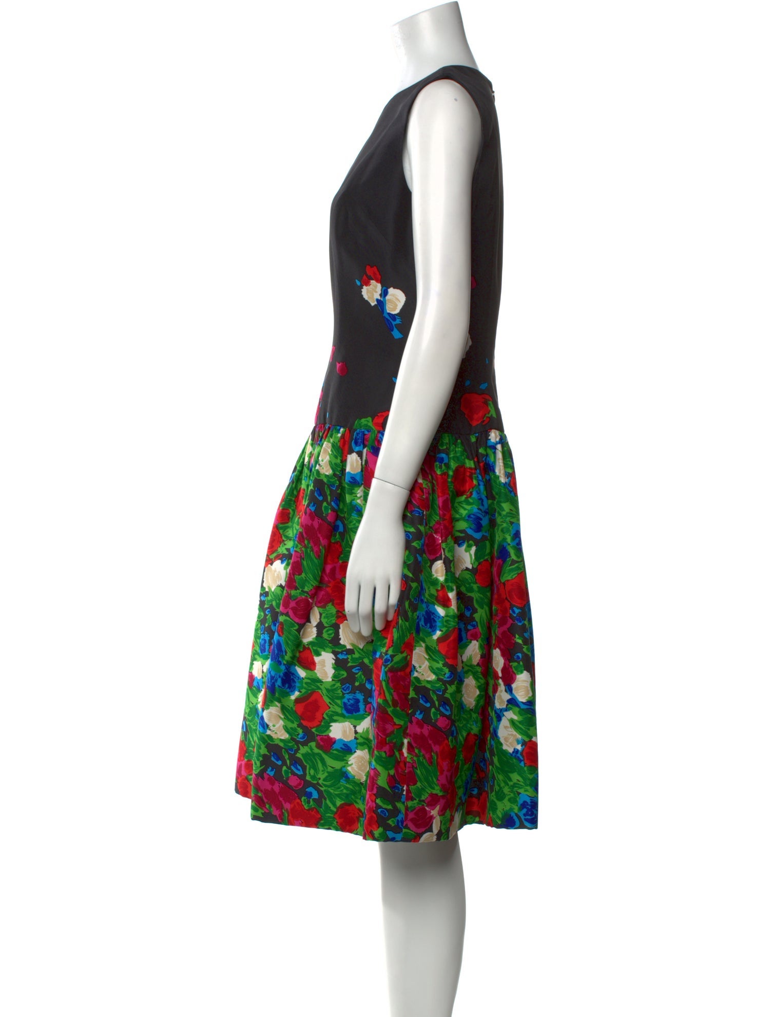 Oscar de la Renta Floral Print Knee-Length Dress