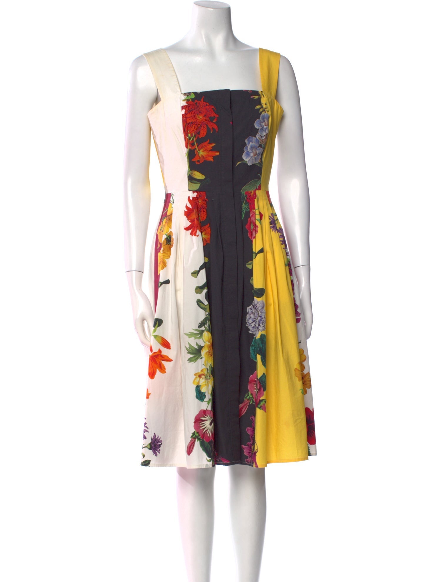 Oscar de la Renta Floral Print Knee-Length Dress