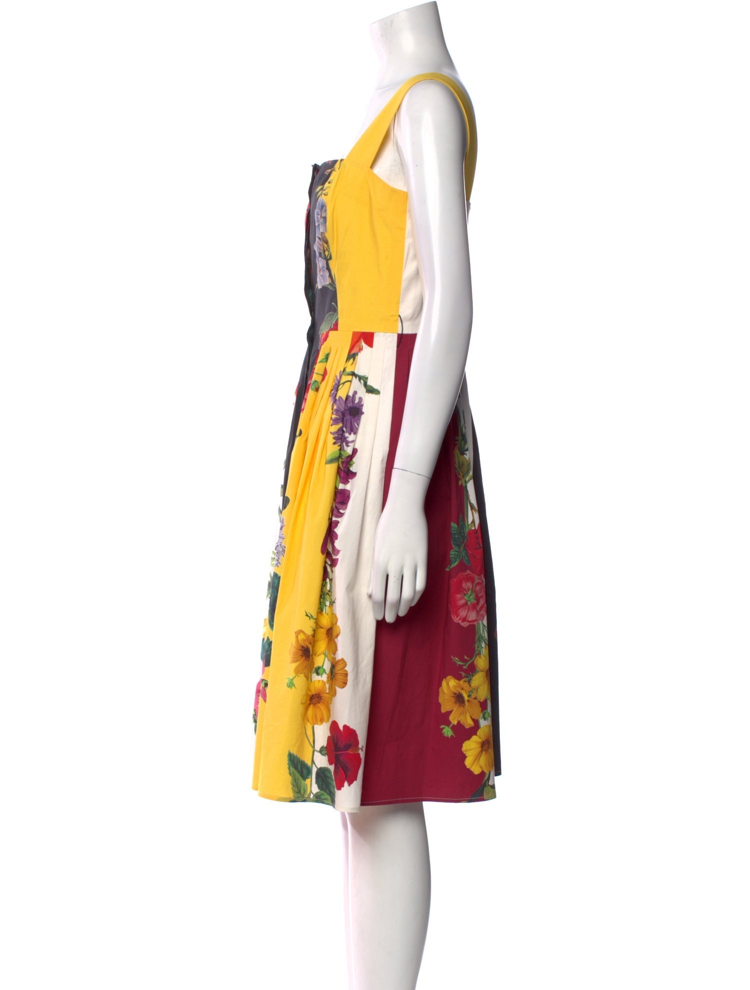 Oscar de la Renta Floral Print Knee-Length Dress