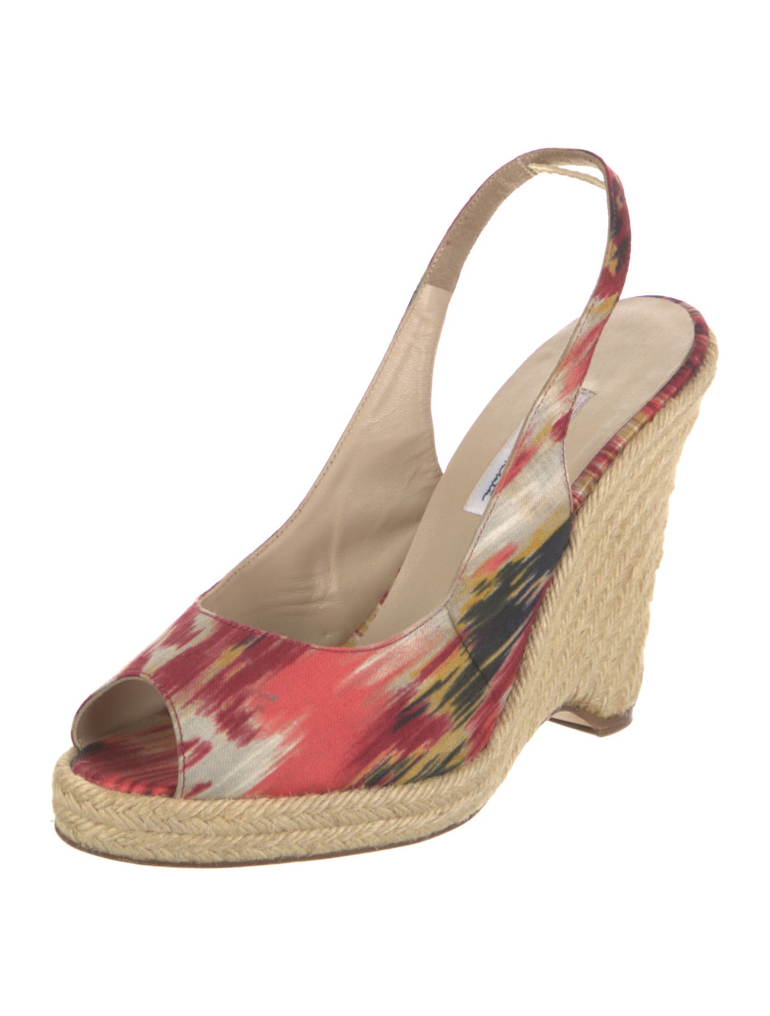 Oscar de la Renta Canvas Printed Espadrilles