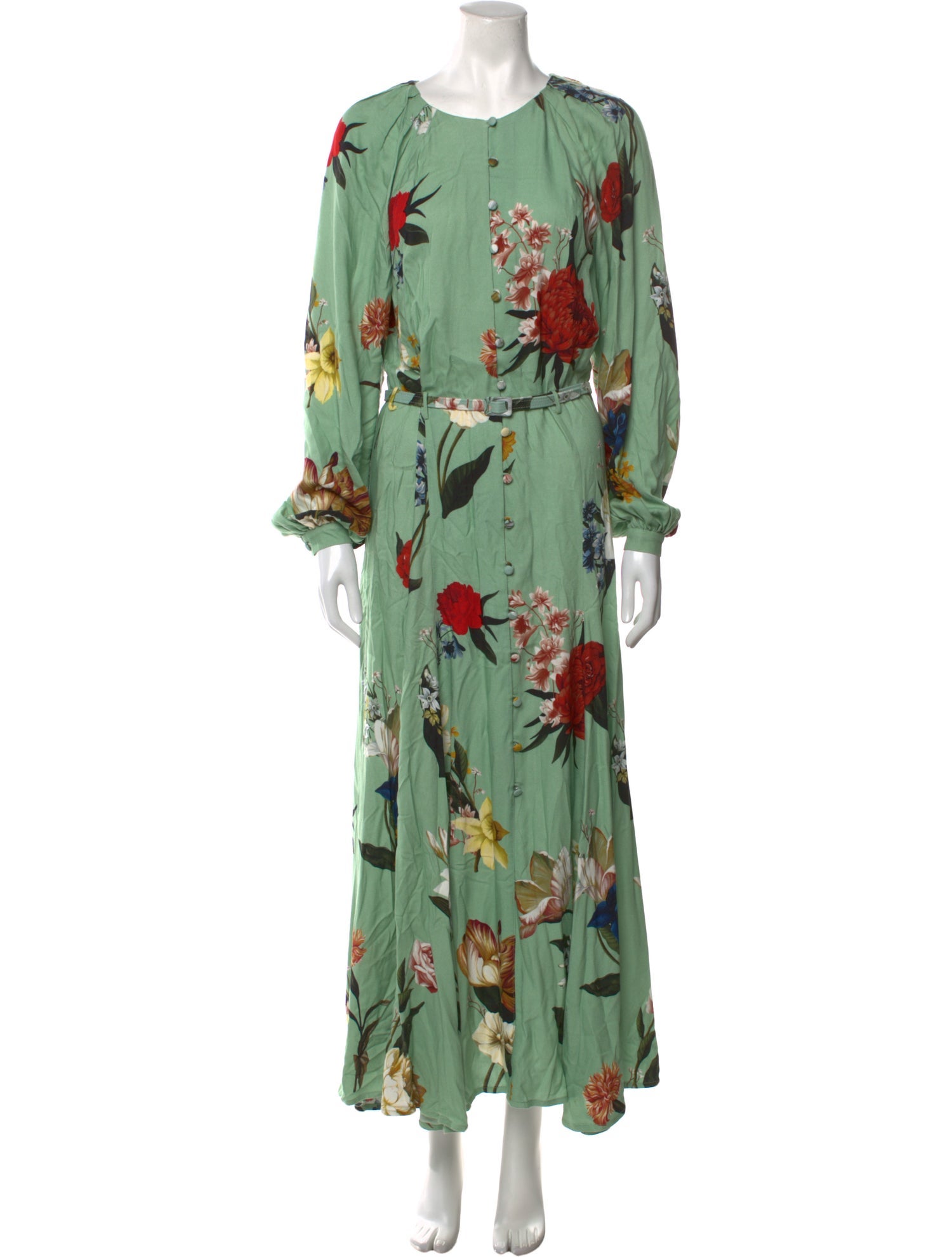 Oscar de la Renta Floral Print Long Dress