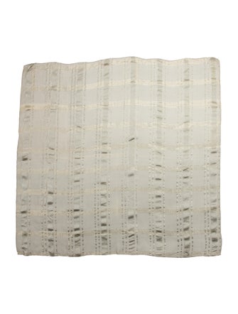 Oscar de la Renta Silk Plaid Print Scarf