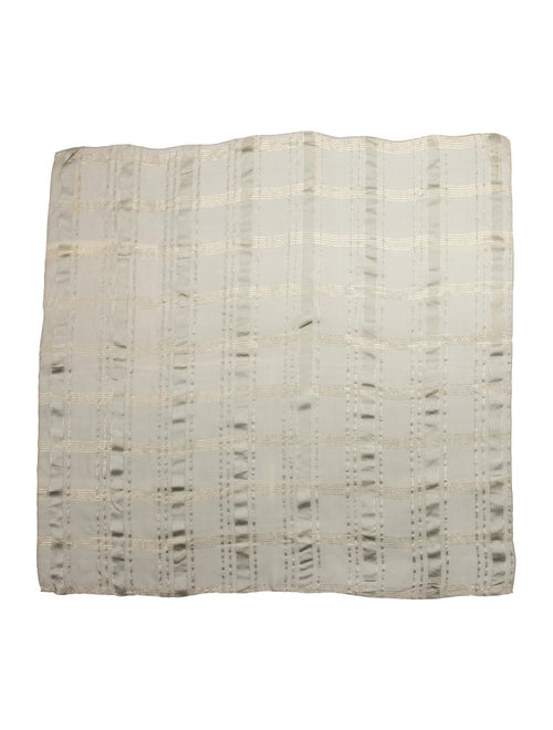 Oscar de la Renta Silk Plaid Print Scarf