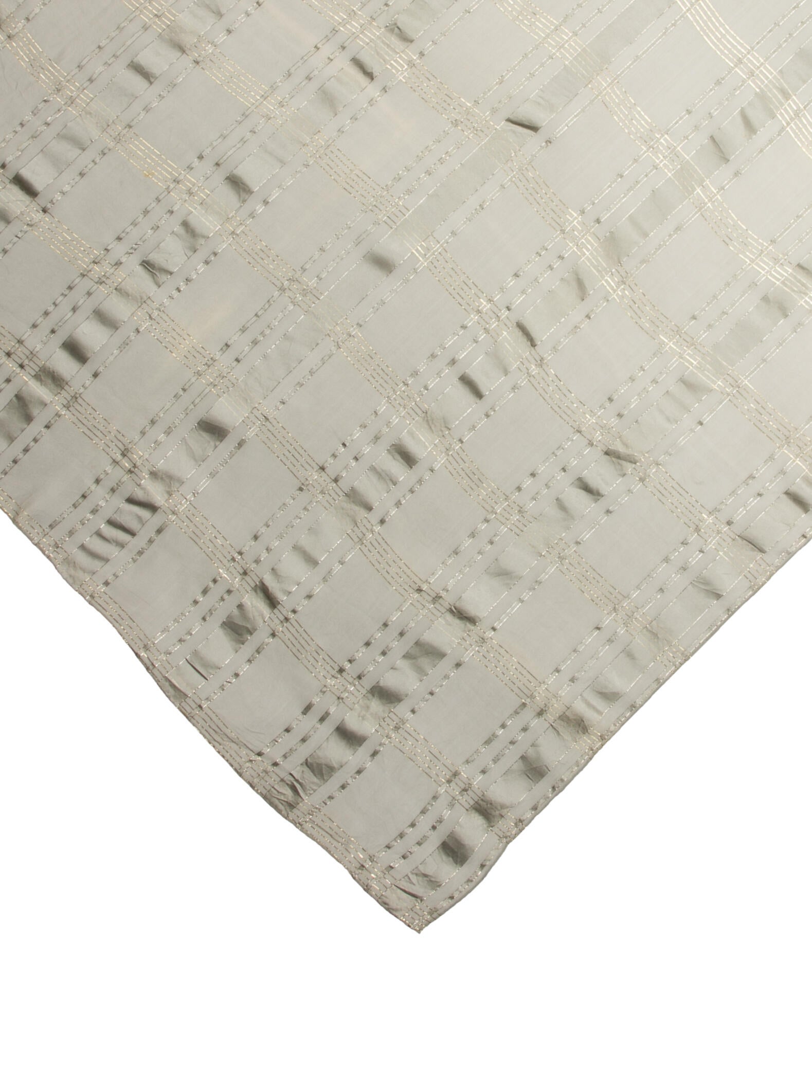 Oscar de la Renta Silk Plaid Print Scarf