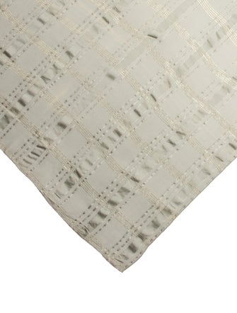 Oscar de la Renta Silk Plaid Print Scarf