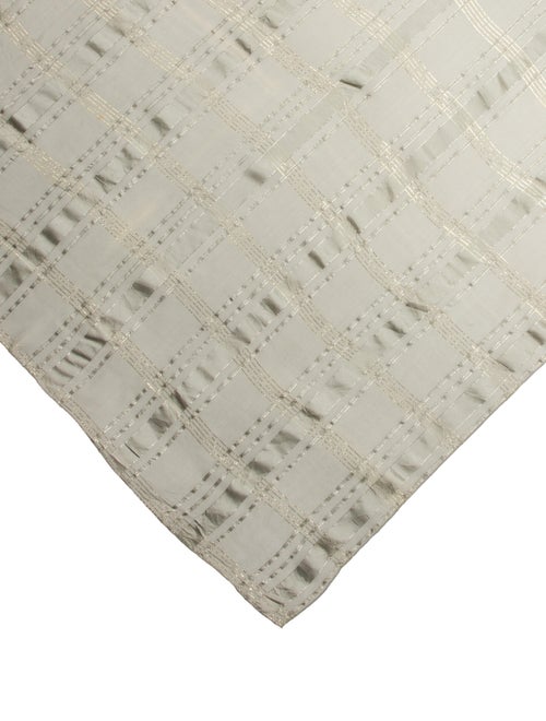 Oscar de la Renta Silk Plaid Print Scarf