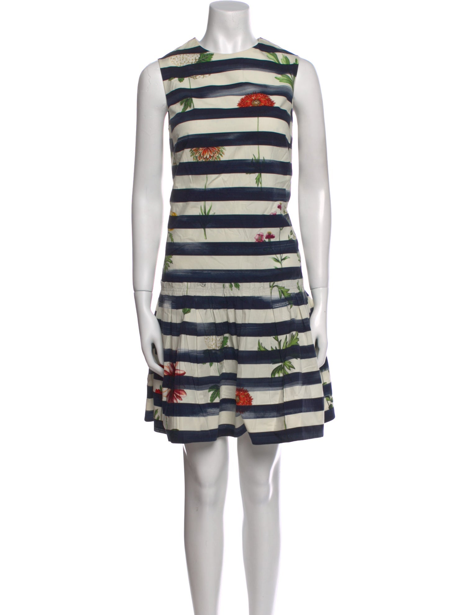 Oscar de la Renta Striped Mini Dress