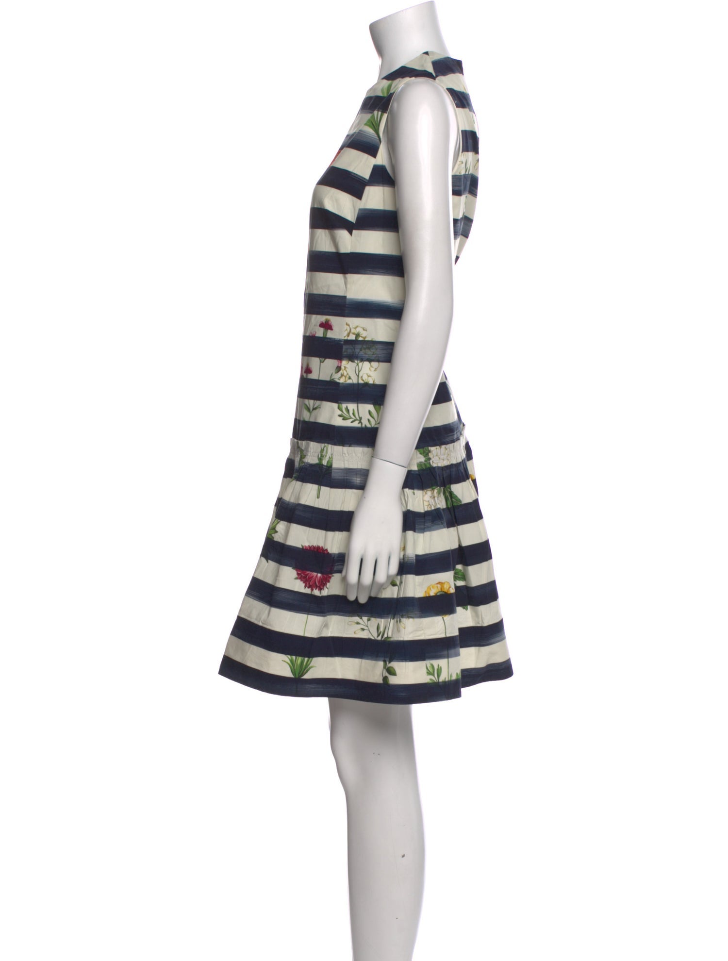 Oscar de la Renta Striped Mini Dress