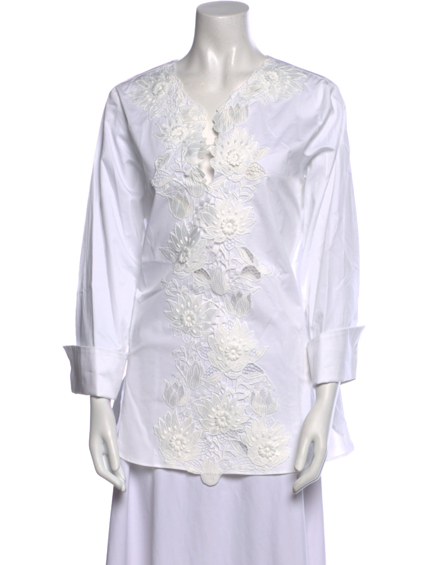 Oscar de la Renta V-Neck Three-Quarter Sleeve Tunic w/ Tags