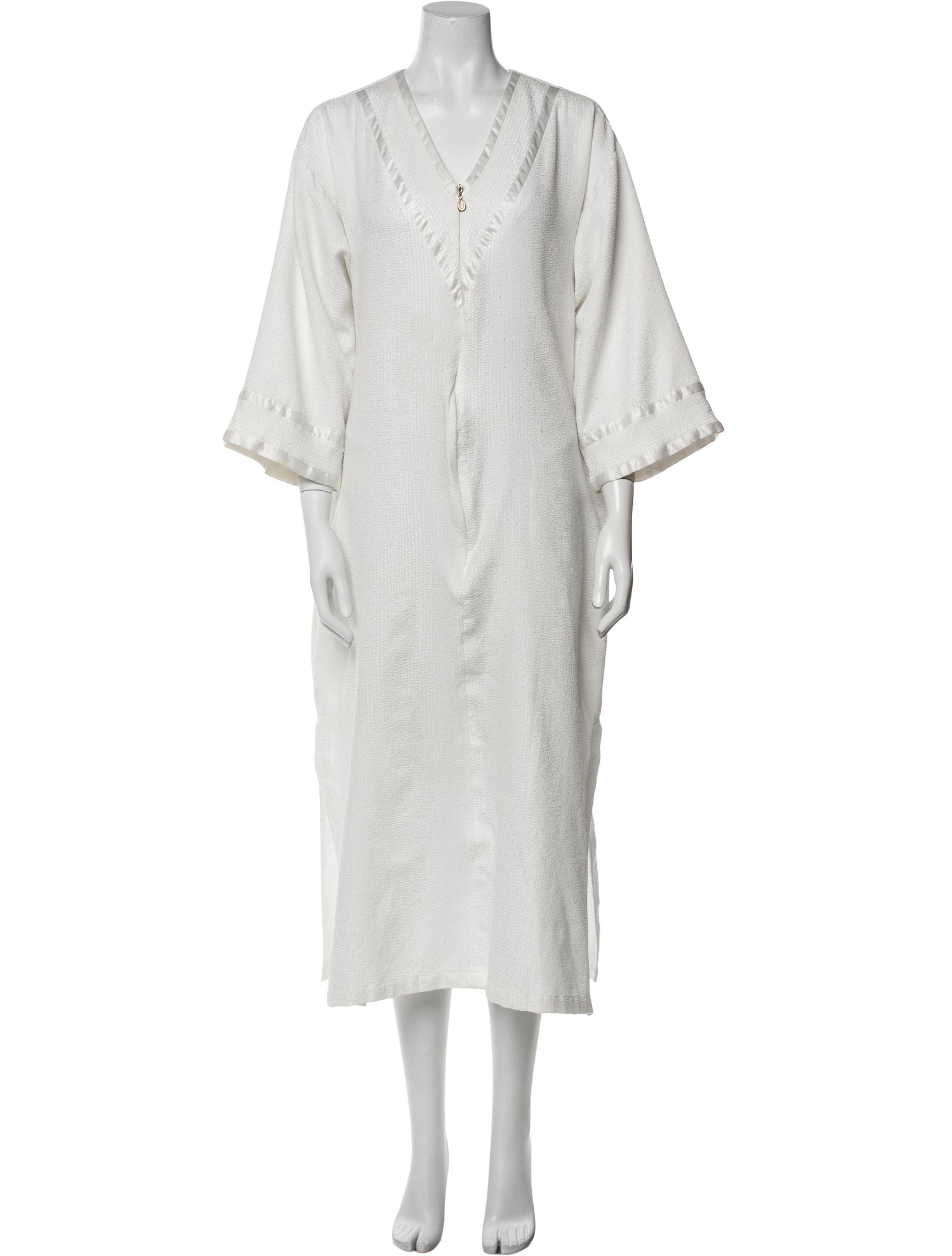 Oscar de la Renta V-Neck Midi Length Dress