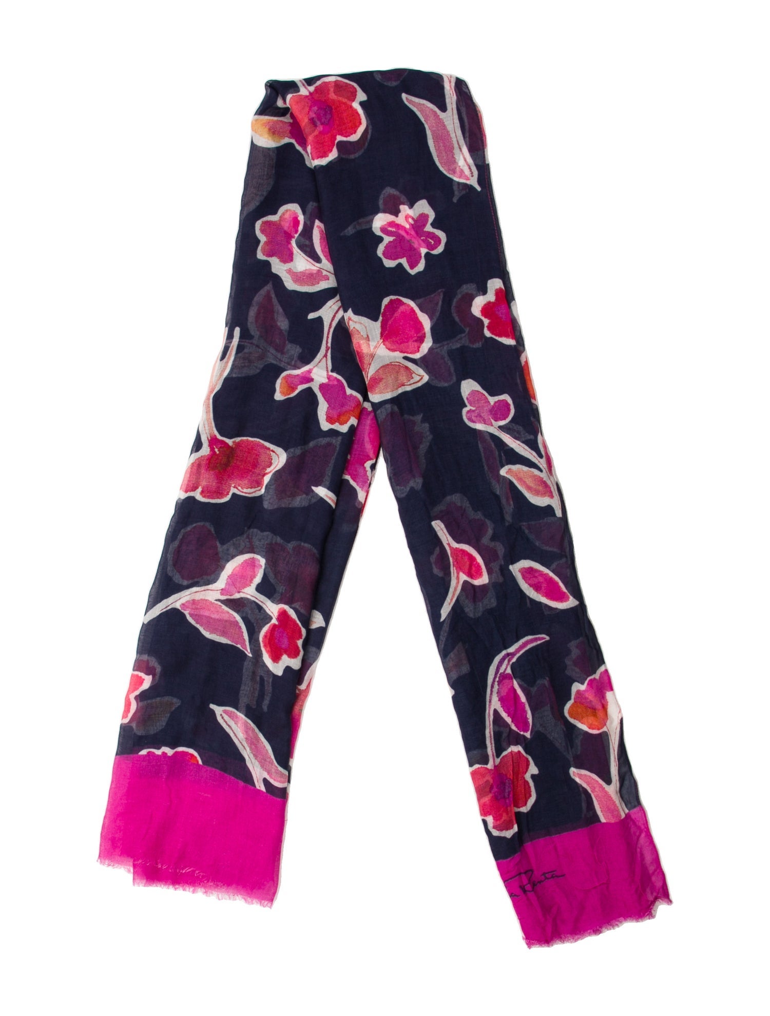 Oscar de la Renta Silk Floral Print Scarf