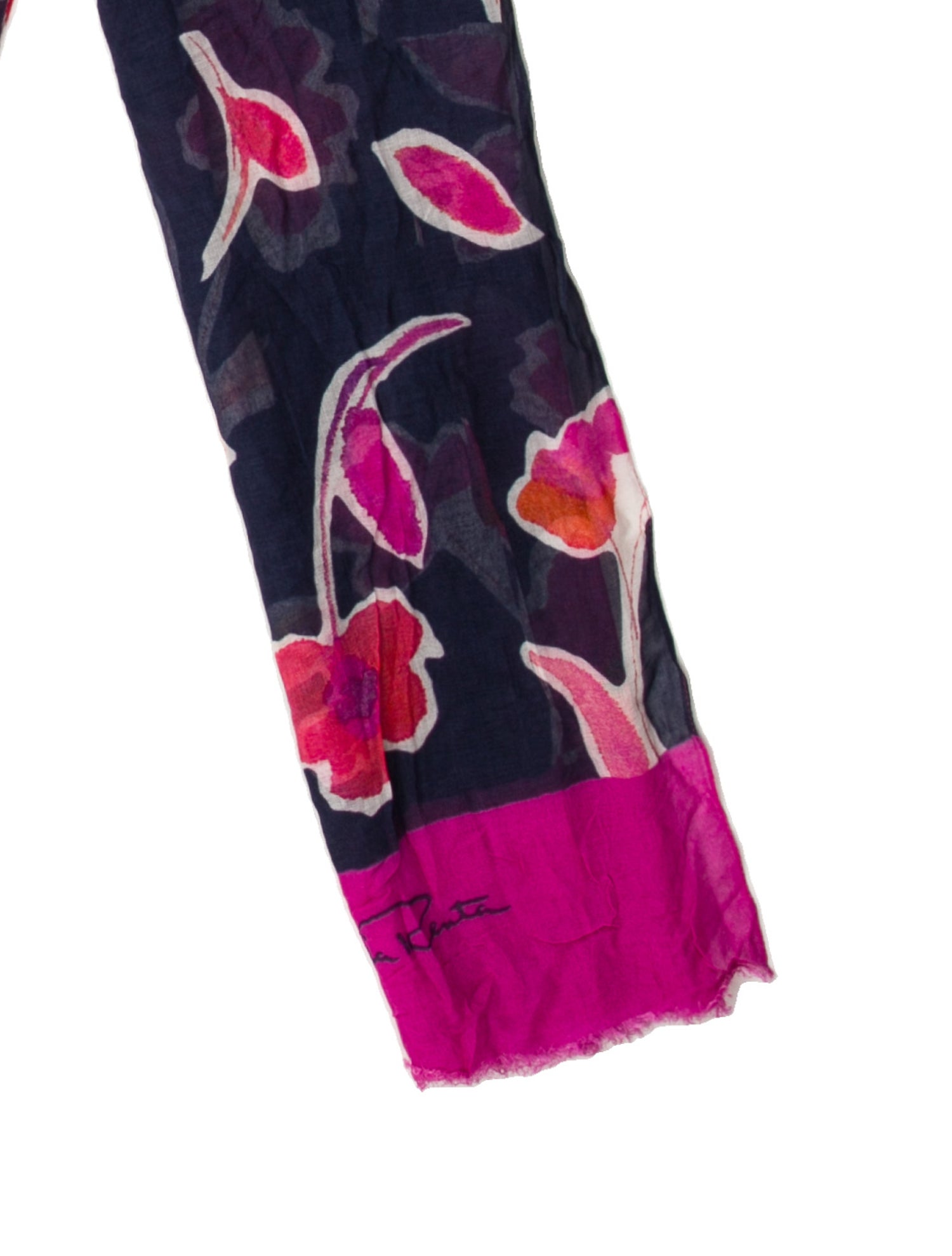Oscar de la Renta Silk Floral Print Scarf