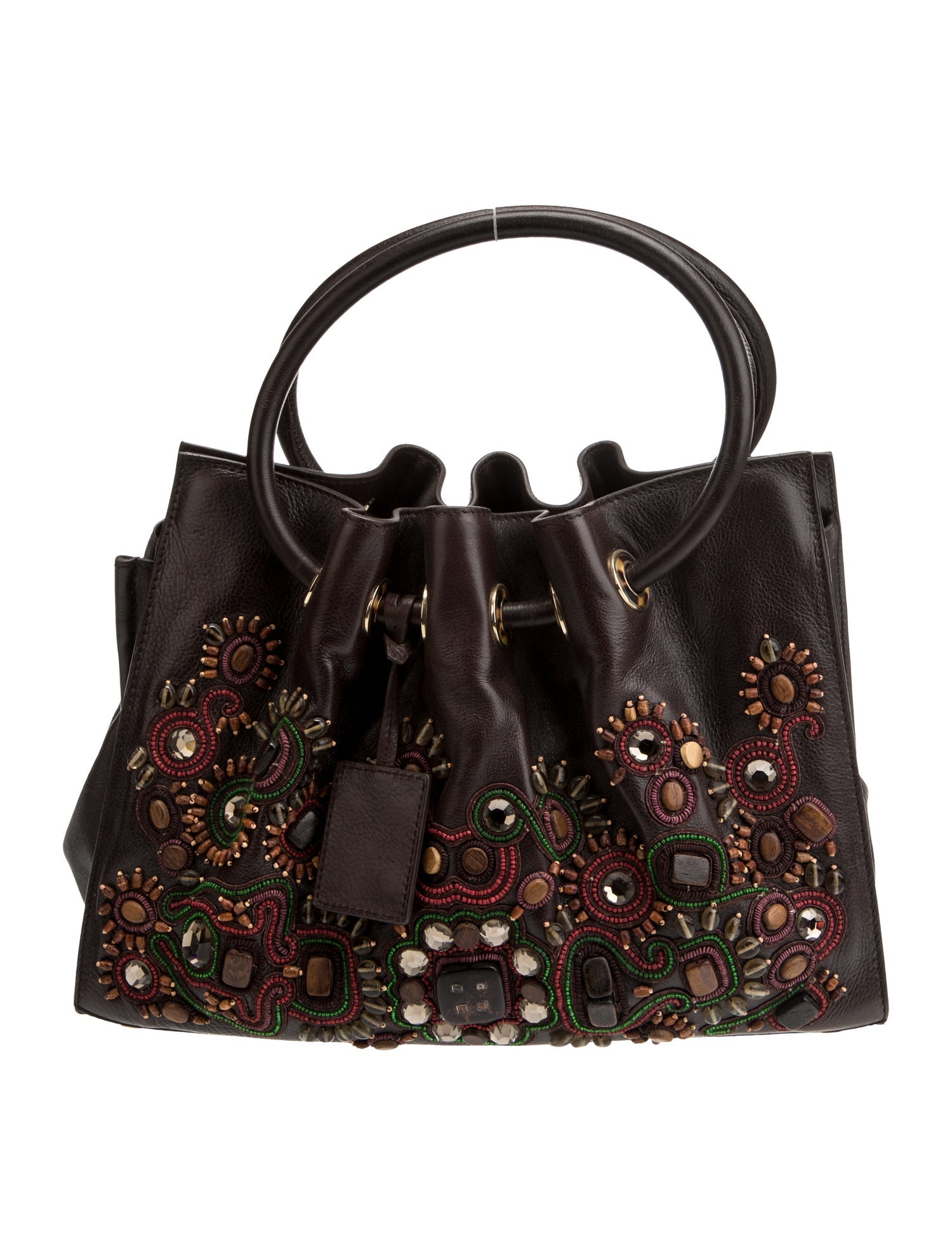 Oscar de la Renta Leather Top Handle Bag