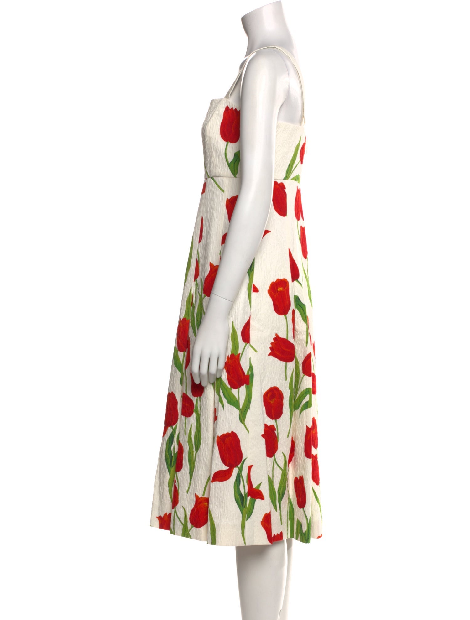 Oscar de la Renta Floral Print Knee-Length Dress