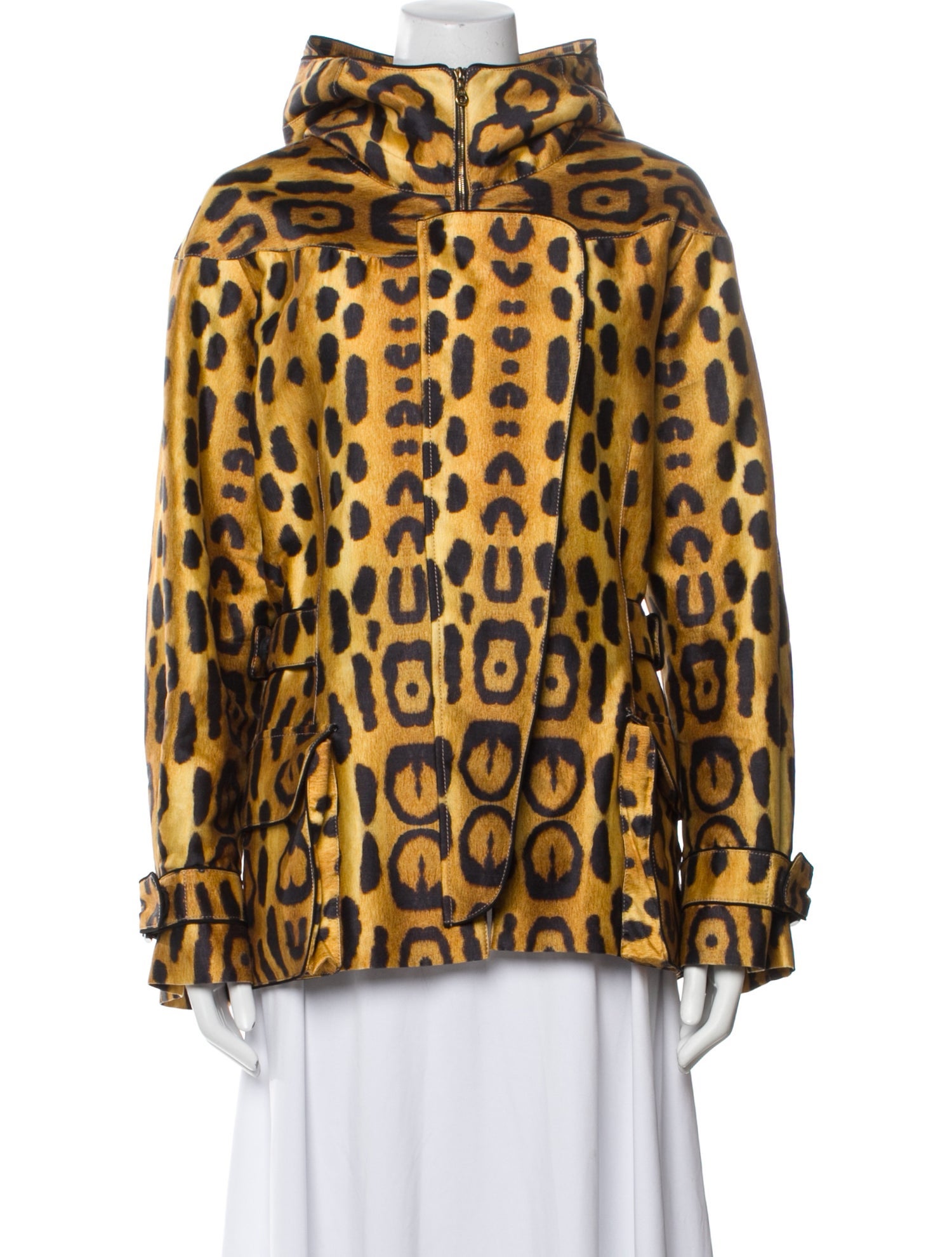 Oscar de la Renta Silk Animal Print Jacket