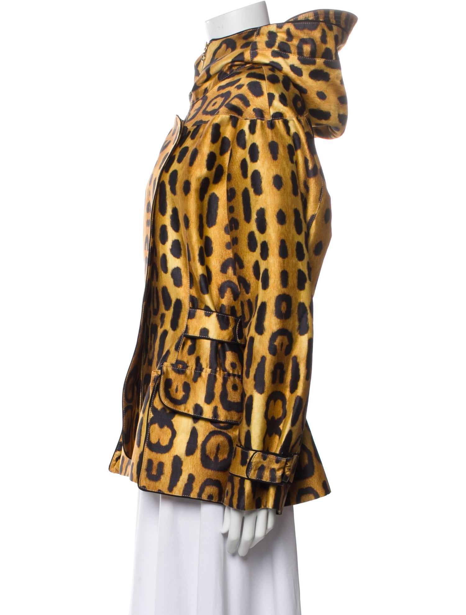 Oscar de la Renta Silk Animal Print Jacket