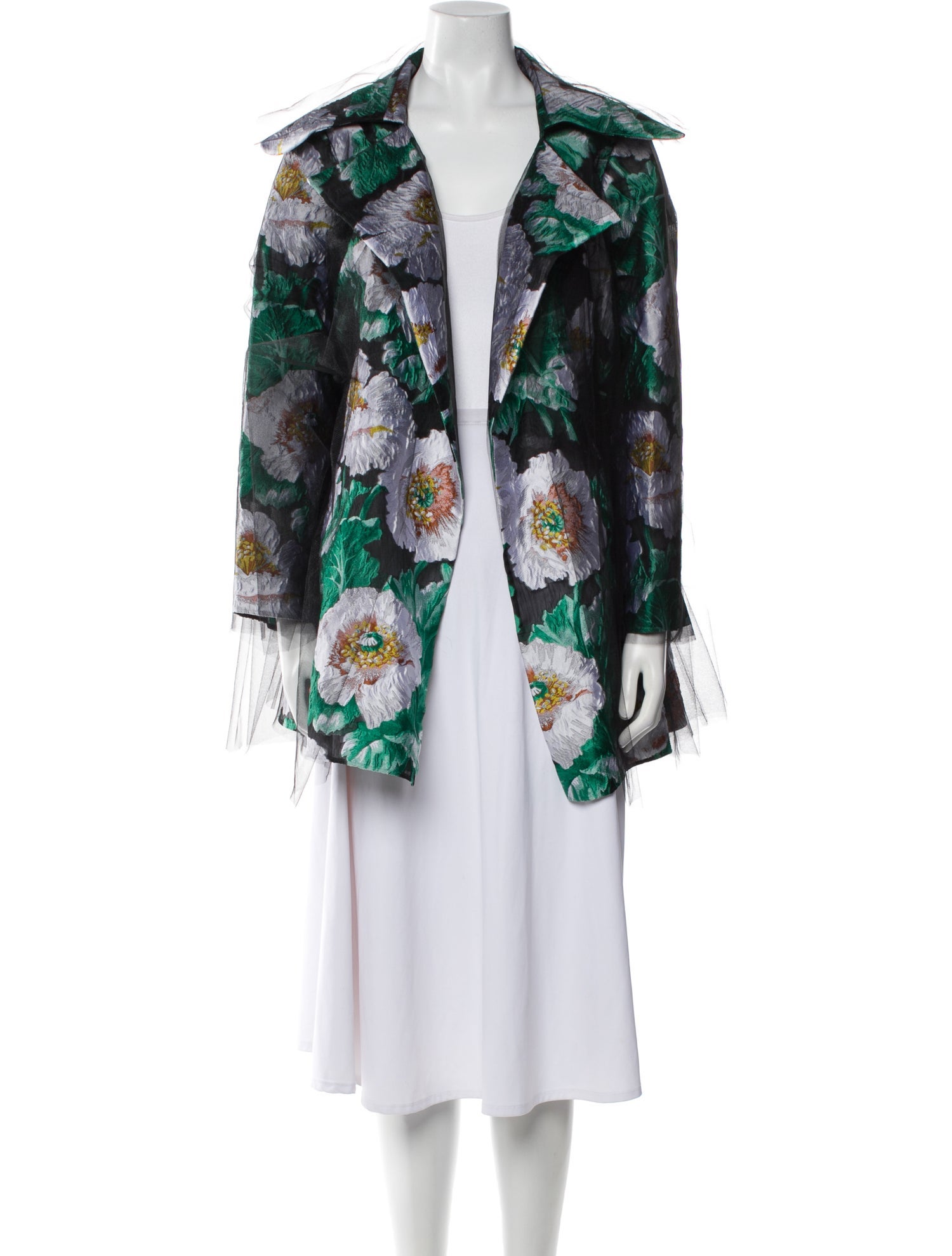 Oscar de la Renta Floral Print Coat w/ Tags