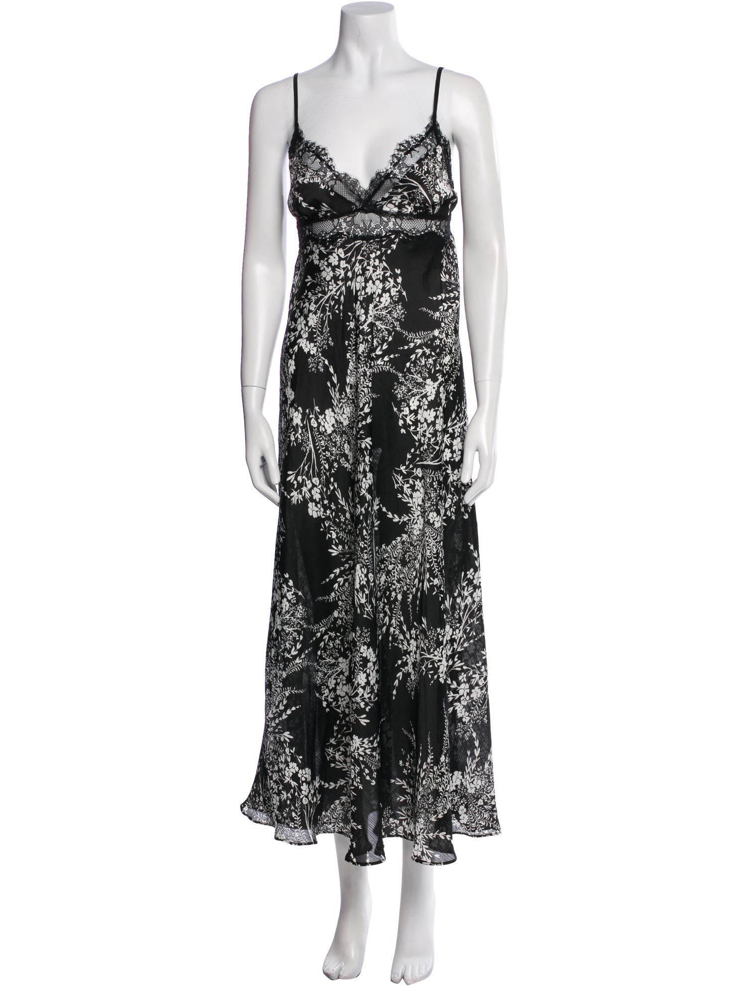 Oscar de la Renta Floral Print Long Dress