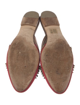 Oscar de la Renta Canvas Beaded Accents Mules