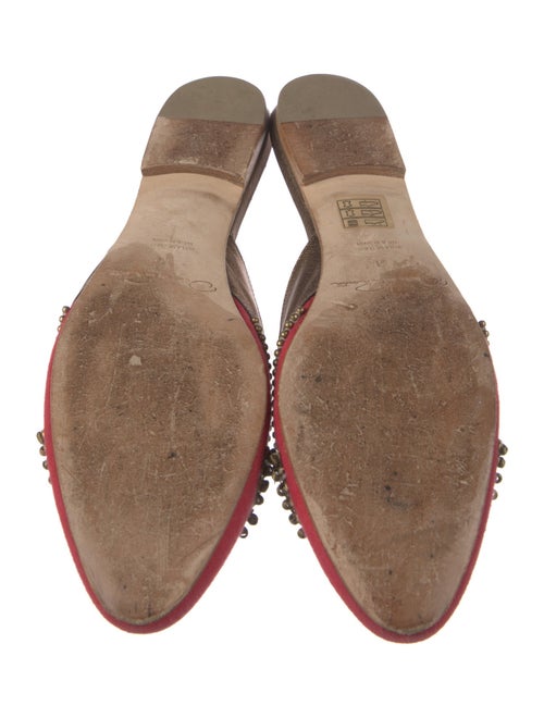 Oscar de la Renta Canvas Beaded Accents Mules