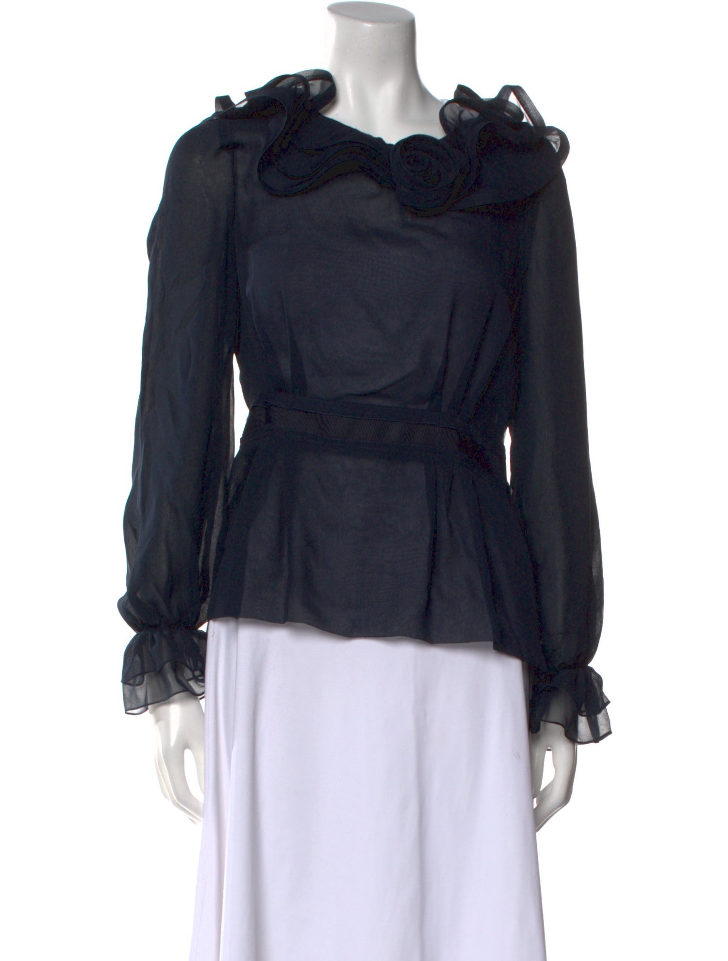 Oscar de la Renta Silk Cowl Neck Blouse w/ Tags