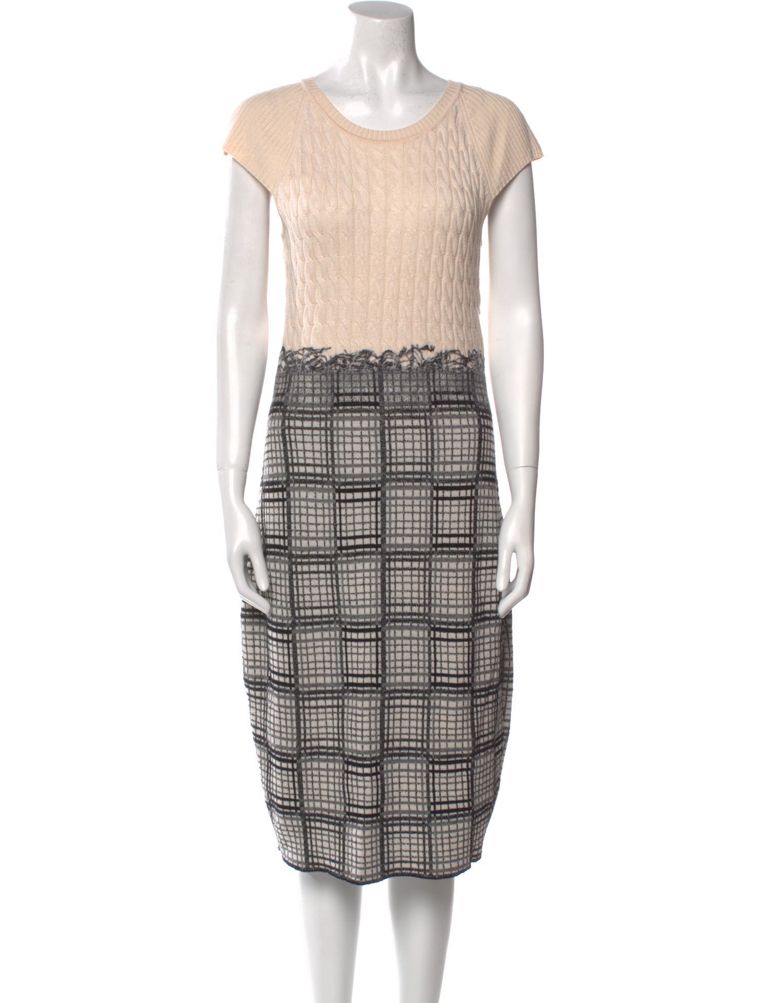 Oscar de la Renta Virgin Wool Midi Length Dress