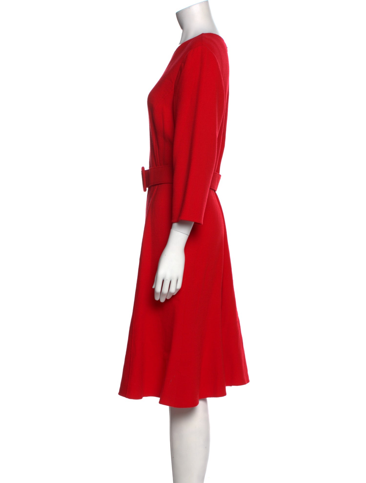 Oscar de la Renta Virgin Wool Midi Length Dress
