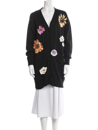 Oscar de la Renta Floral Print Sweater