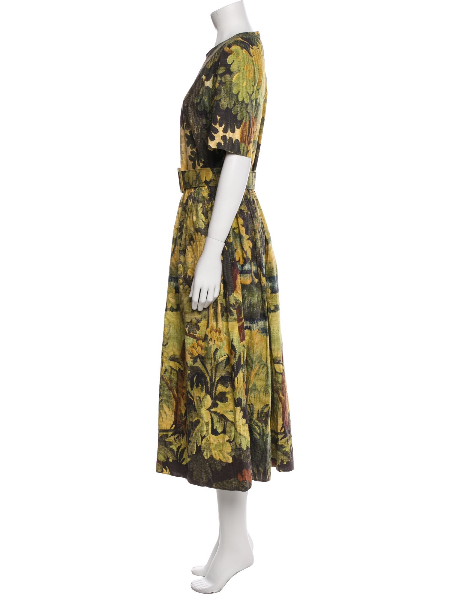 Oscar de la Renta Printed Long Dress