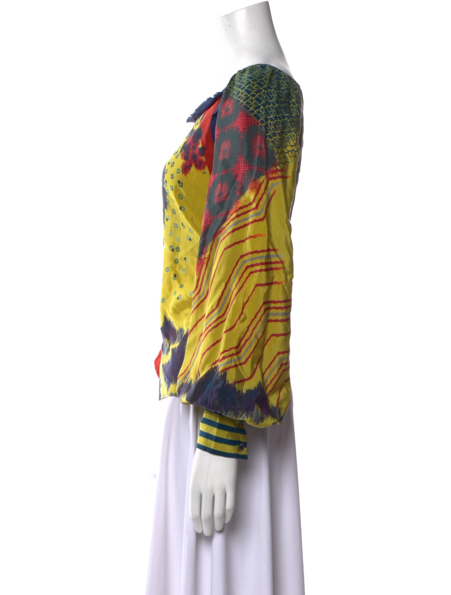 Oscar de la Renta Silk Printed Blouse