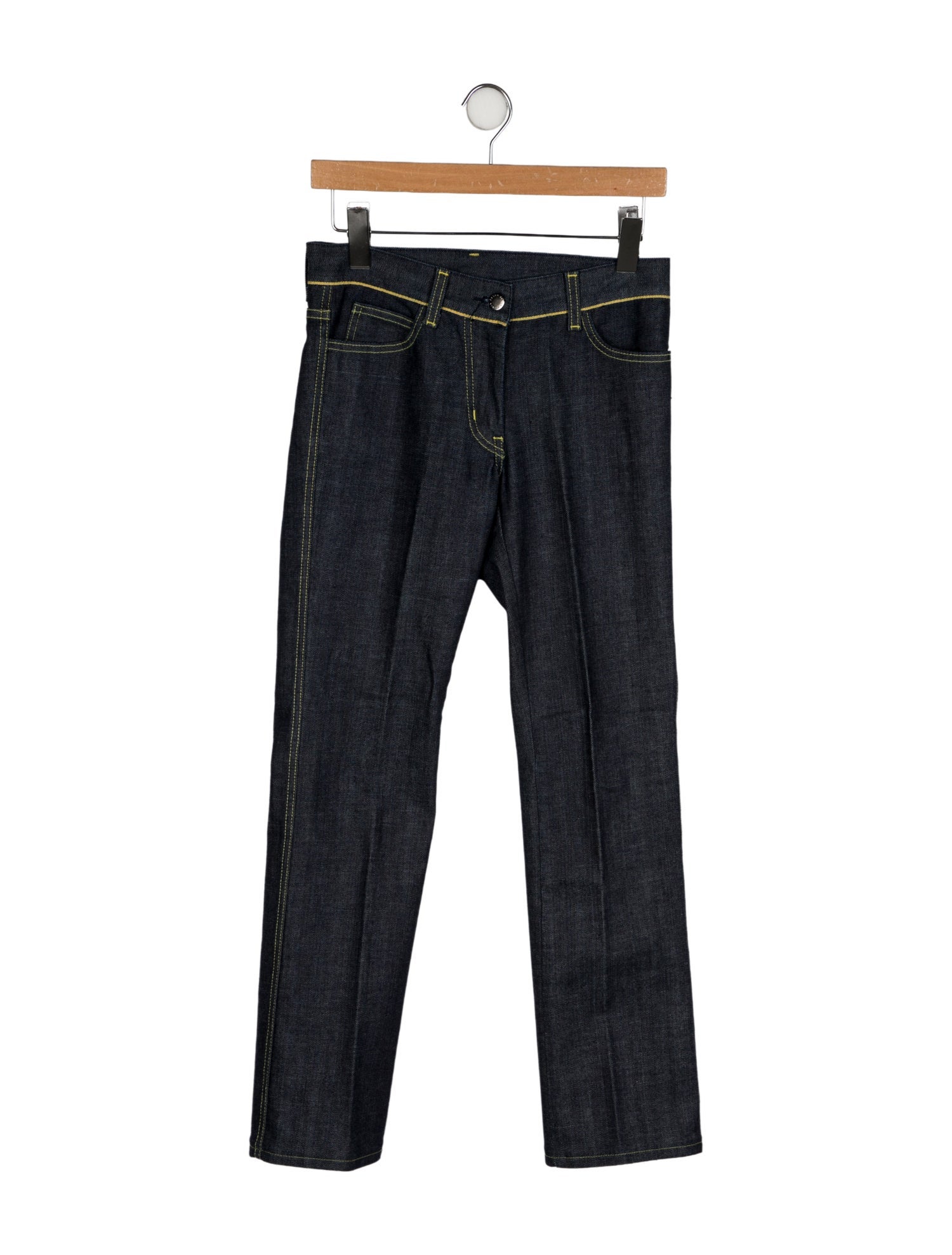 Oscar de la Renta Mid-Rise Straight Leg Jeans