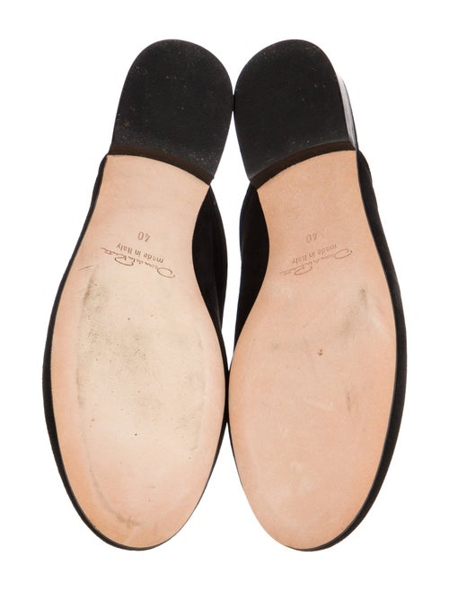 Oscar de la Renta Velvet Crystal Embellishments Mules