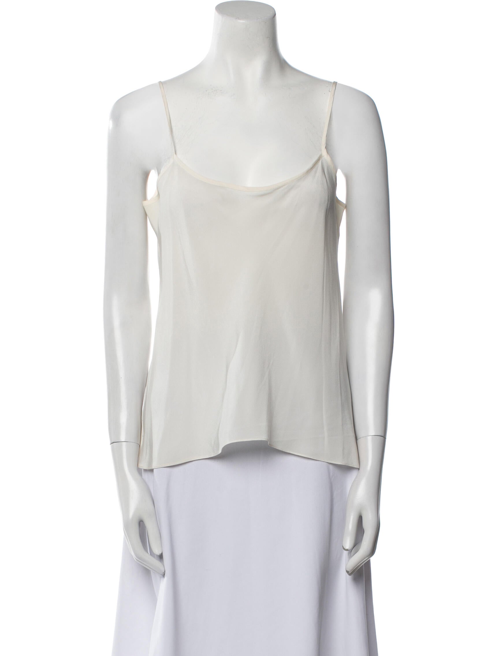 Oscar de la Renta Silk Scoop Neck Top