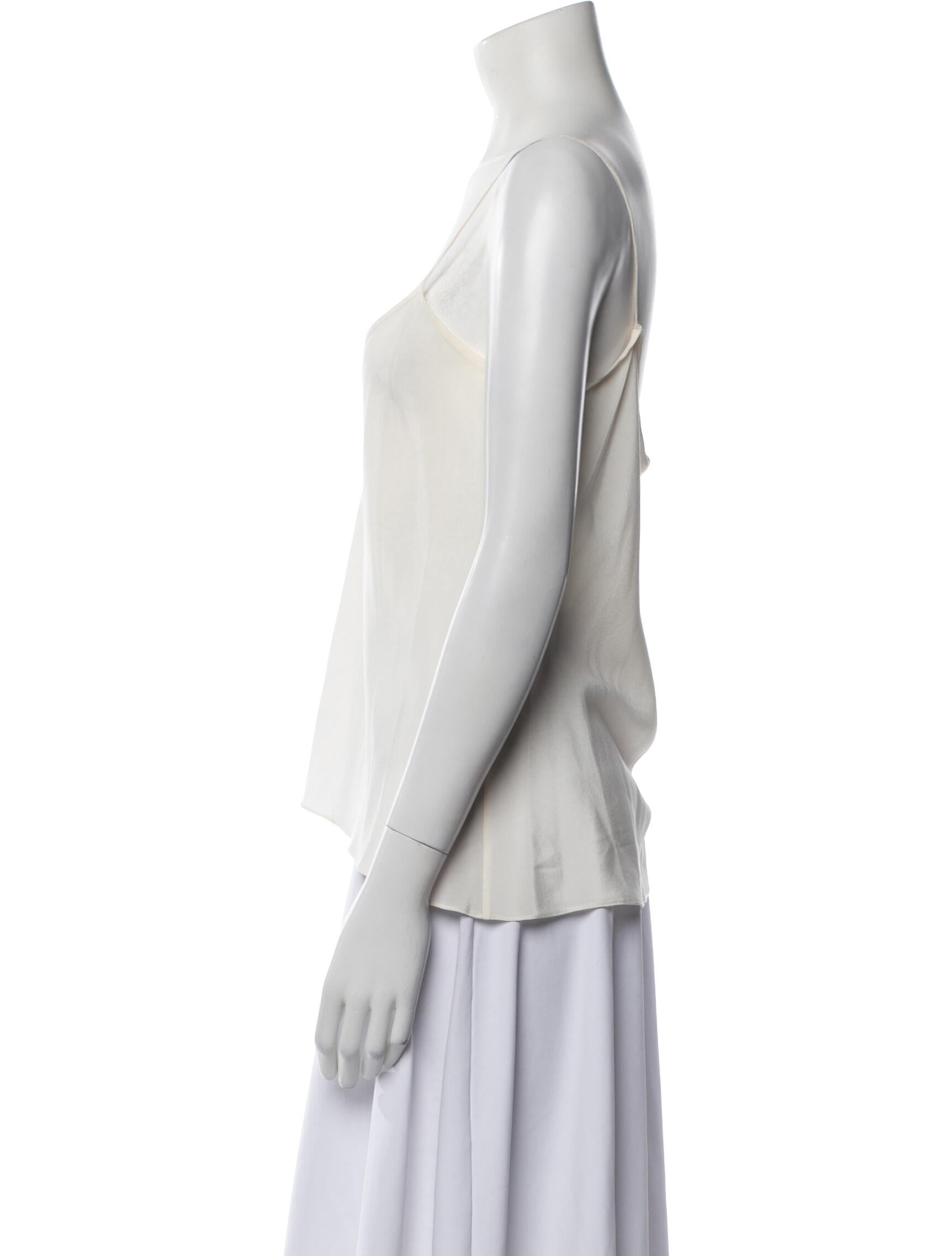 Oscar de la Renta Silk Scoop Neck Top