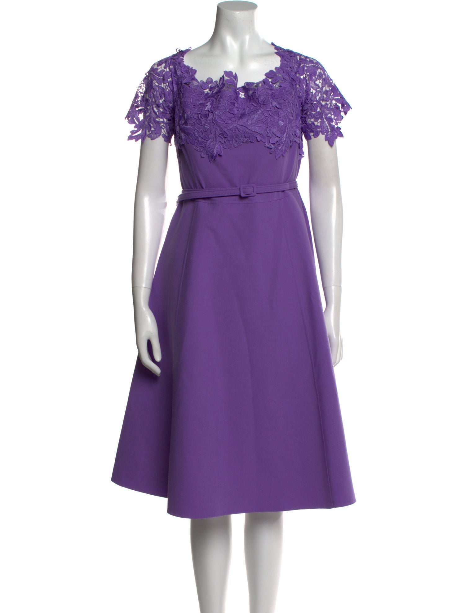 Oscar de la Renta Scoop Neck Knee-Length Dress w/ Tags