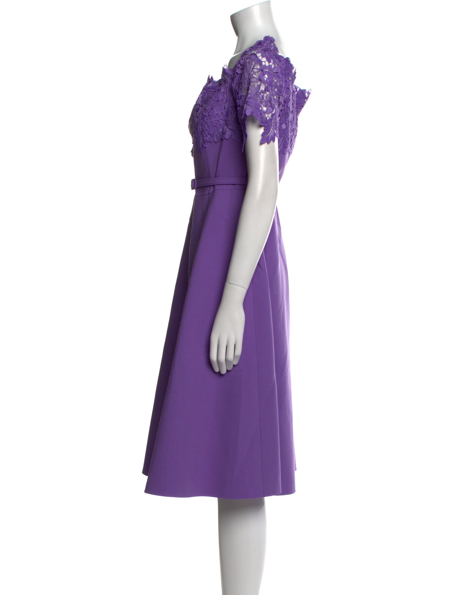 Oscar de la Renta Scoop Neck Knee-Length Dress w/ Tags