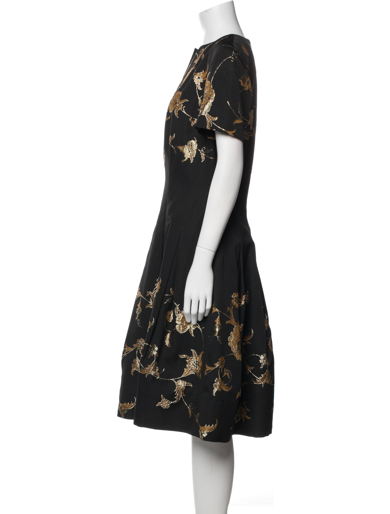 Oscar de la Renta Silk Midi Length Dress