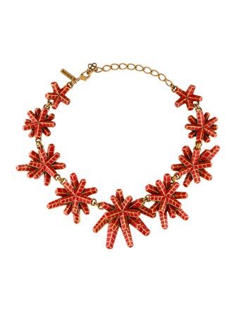 Oscar de la Renta Enamel Starburst Collar Necklace