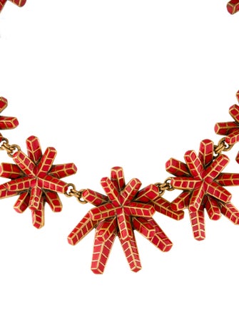 Oscar de la Renta Enamel Starburst Collar Necklace