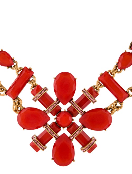 Oscar de la Renta Crystal & Resin Collar Necklace