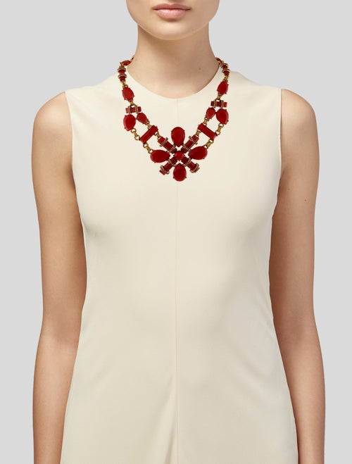 Oscar de la Renta Crystal & Resin Collar Necklace